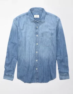 AE Denim Button-Up Shirt -Soft Leaf 0153 6177 523 f