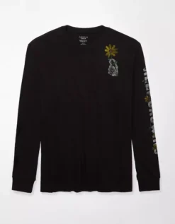 AE Super Soft Long-Sleeve Halloween Graphic T-Shirt -Soft Leaf 0189 3243 001 f