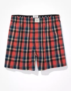 AEO Plaid Flannel Boxer Short -Soft Leaf 0220 0001 199 f