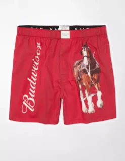 AEO Budweiser Plaid Stretch Boxer Short -Soft Leaf 0220 3694 600 f