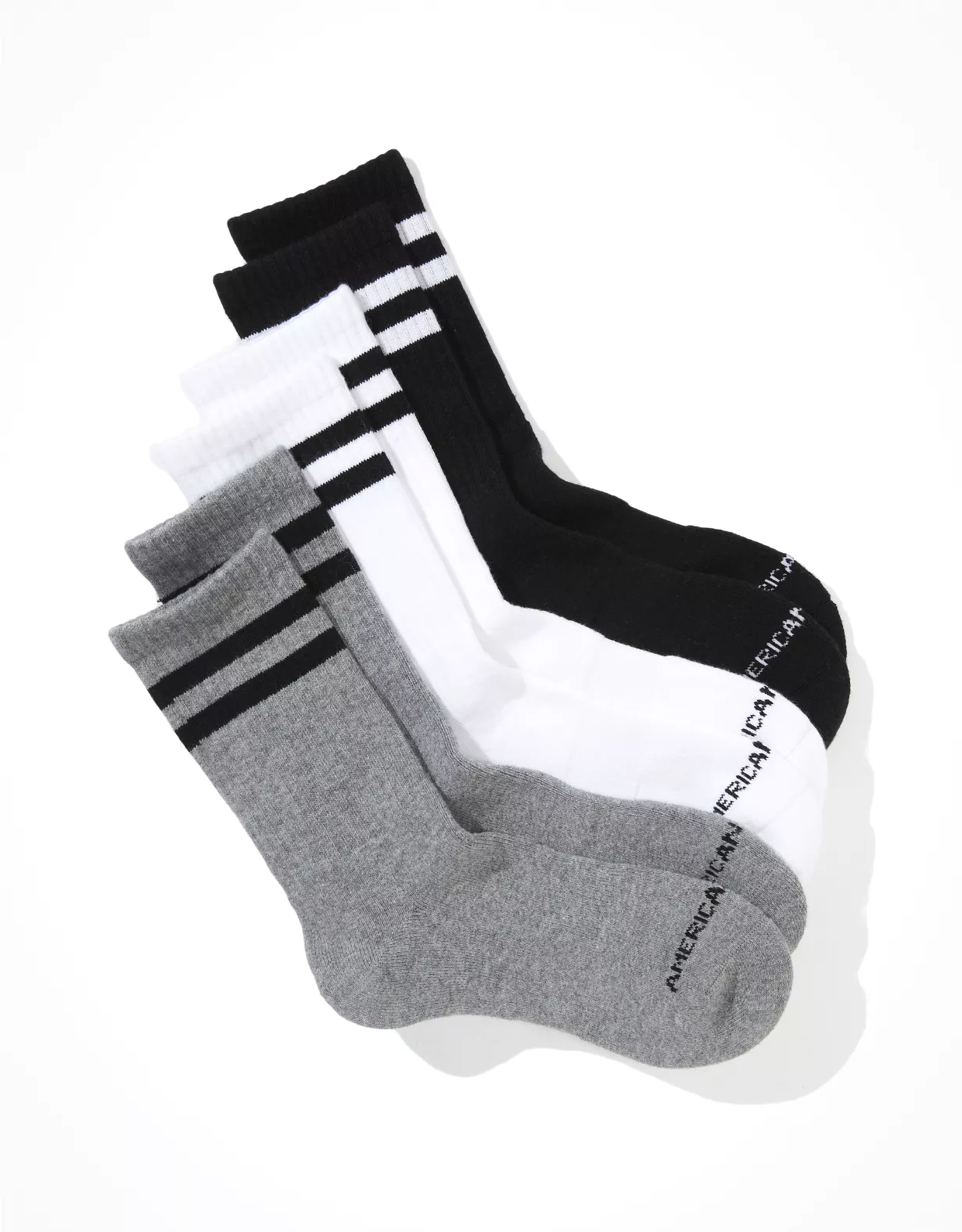 AEO Striped Crew Sock 3-Pack 1 AEO Striped Crew Sock 3-Pack