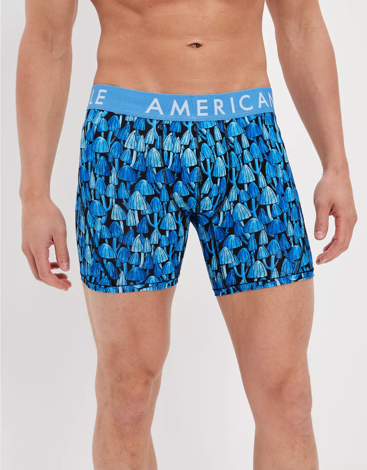 AEO Blue Mushrooms 6" Flex Boxer Brief 1 AEO Blue Mushrooms 6" Flex Boxer Brief