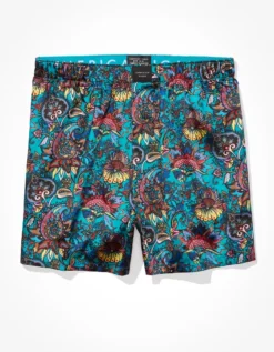 AEO Paisley Satin Pocket Boxer Short -Soft Leaf 0238 3387 310 f