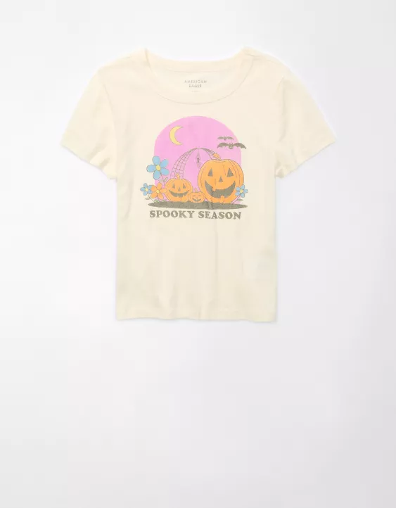 AE Halloween Graphic Baby Tee 3 AE Halloween Graphic Baby Tee - Image 3