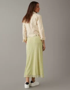 AE Mini Mesh High-Waisted Midi Skirt -Soft Leaf 0313 4700 300 ob