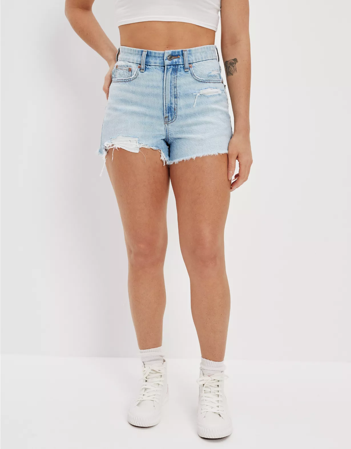 AE Strigid Denim Curvy Highest Waist '90s Boyfriend Short 1 AE Strigid Denim Curvy Highest Waist '90s Boyfriend Short