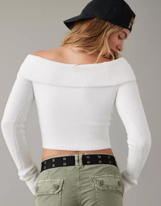 AE Off-the-Shoulder Cropped Sweater 2 AE Off-the-Shoulder Cropped Sweater - Image 2