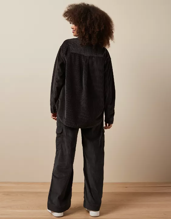 AE Dreamy Drape Oversized Corduroy Shirt 2 AE Dreamy Drape Oversized Corduroy Shirt - Image 2
