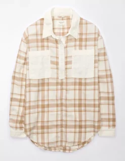 AE Oversized Plaid Pullover Shirt -Soft Leaf 0359 5266 106 f