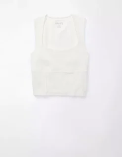 AE X The Ziegler Sisters Cropped Corset Tank Top -Soft Leaf 0366 5744 100 f