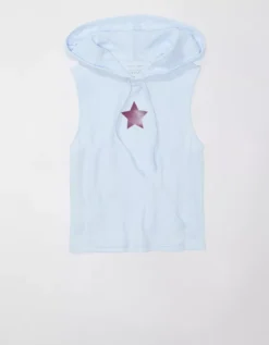 AE X The Ziegler Sisters Sleeveless Hoodie Tee -Soft Leaf 0366 5745 400 f