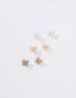 AEO Butterfly Mini Hair Clip 6-Pack -Soft Leaf 0421 6666 900 b