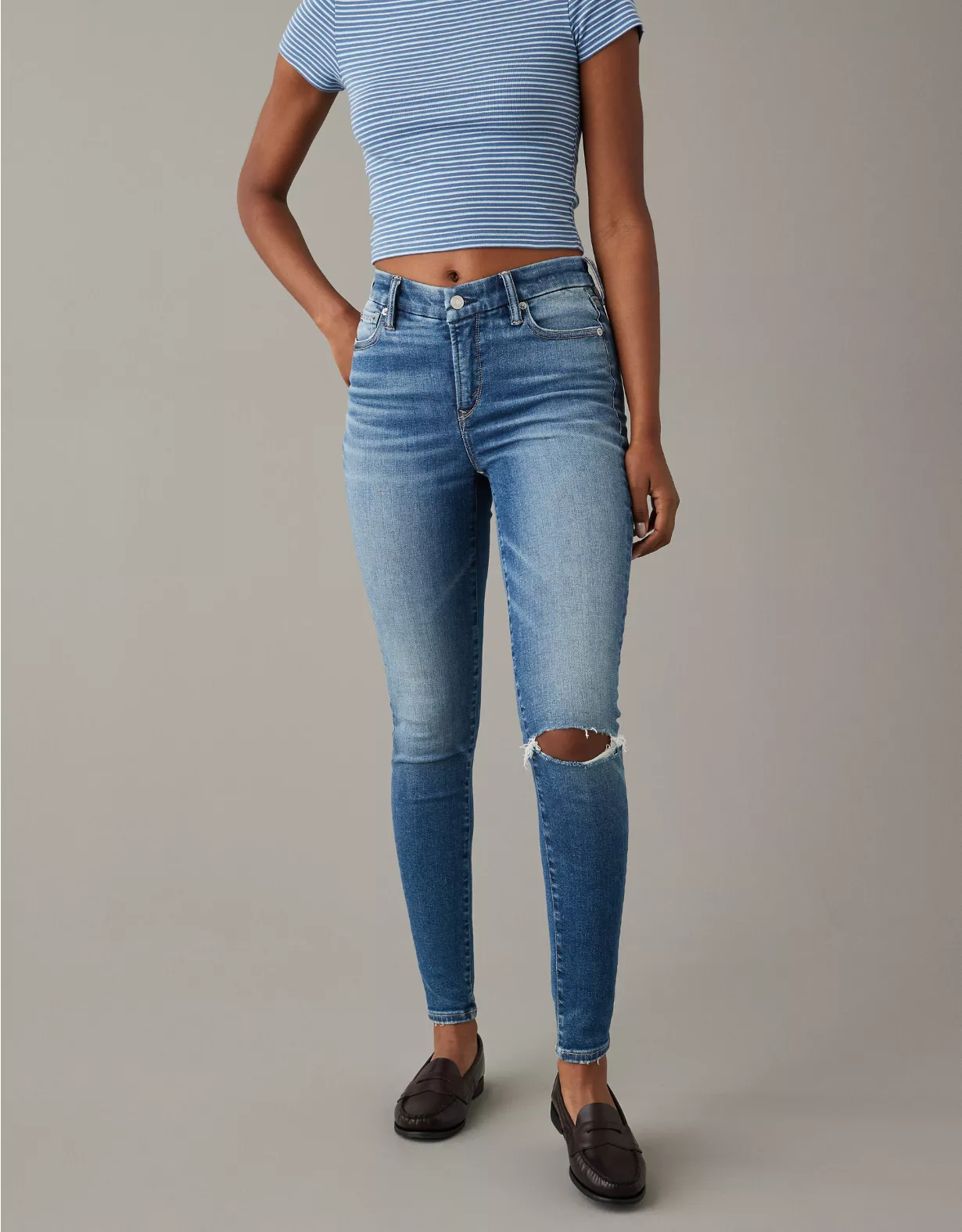 AE Luxe Ripped High V-Rise Jegging 1 AE Luxe Ripped High V-Rise Jegging