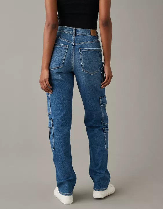 AE Stretch Super High-Waisted Baggy Straight Cargo Jean 3 AE Stretch Super High-Waisted Baggy Straight Cargo Jean - Image 3