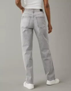 AE Strigid Super High-Waisted Baggy Straight Embellished Jean -Soft Leaf 0437 4739 010 ob