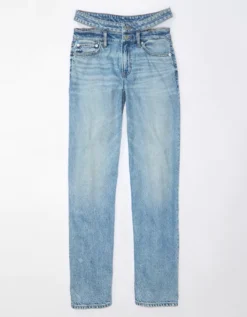 AE Strigid Super High-Waisted Baggy Straight Cut-Out Jean -Soft Leaf 0437 4841 409 f
