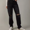 AE Strigid Ripped Super High-Waisted Baggy Straight Jean