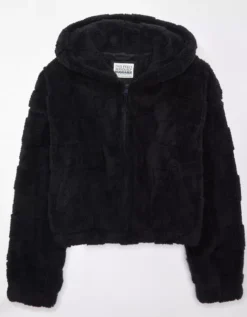 AE Sherpa Checkered Quarter-Zip Hoodie -Soft Leaf 0453 2042 167 f