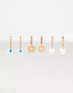 AE Daisy Hoop Earrings 6-Pack -Soft Leaf 0484 6984 900 d1