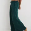 Aerie High Waisted Twill Wide Leg Pant