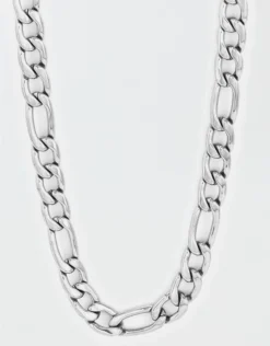 West Coast Jewelry Polished Stainless Steel Figaro Chain Necklace