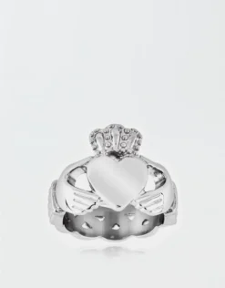 West Coast Jewelry Stainless Steel Celtic Knot Eternity Claddagh Ring -Soft Leaf 0508 0073 013 b