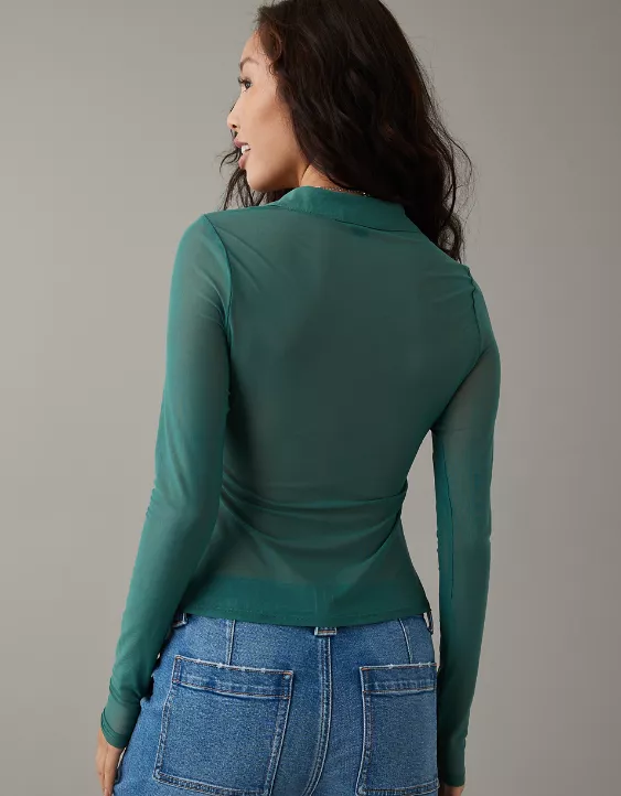 AE Mesh Button-Up Shirt 2 AE Mesh Button-Up Shirt - Image 2