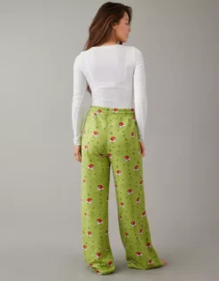 AE Grinch Fleece Wide-Leg PJ Pant -Soft Leaf 0575 2955 300 ob