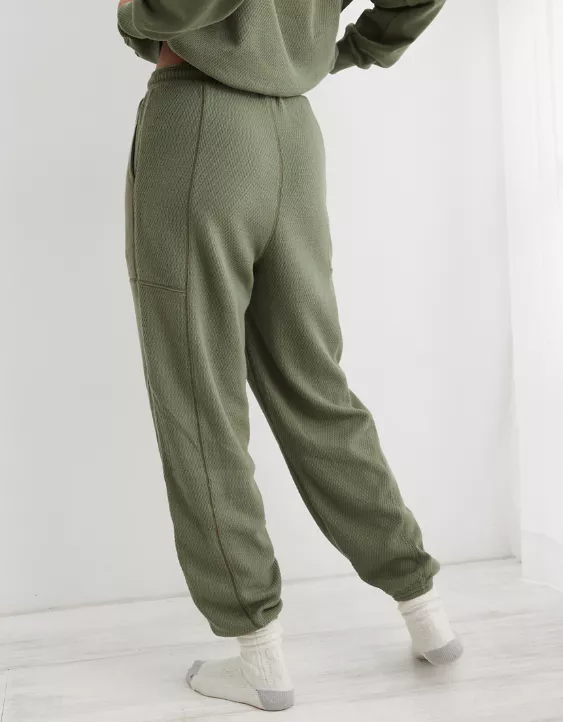 Aerie High Waisted Textured Jogger 2 Aerie High Waisted Textured Jogger - Image 2