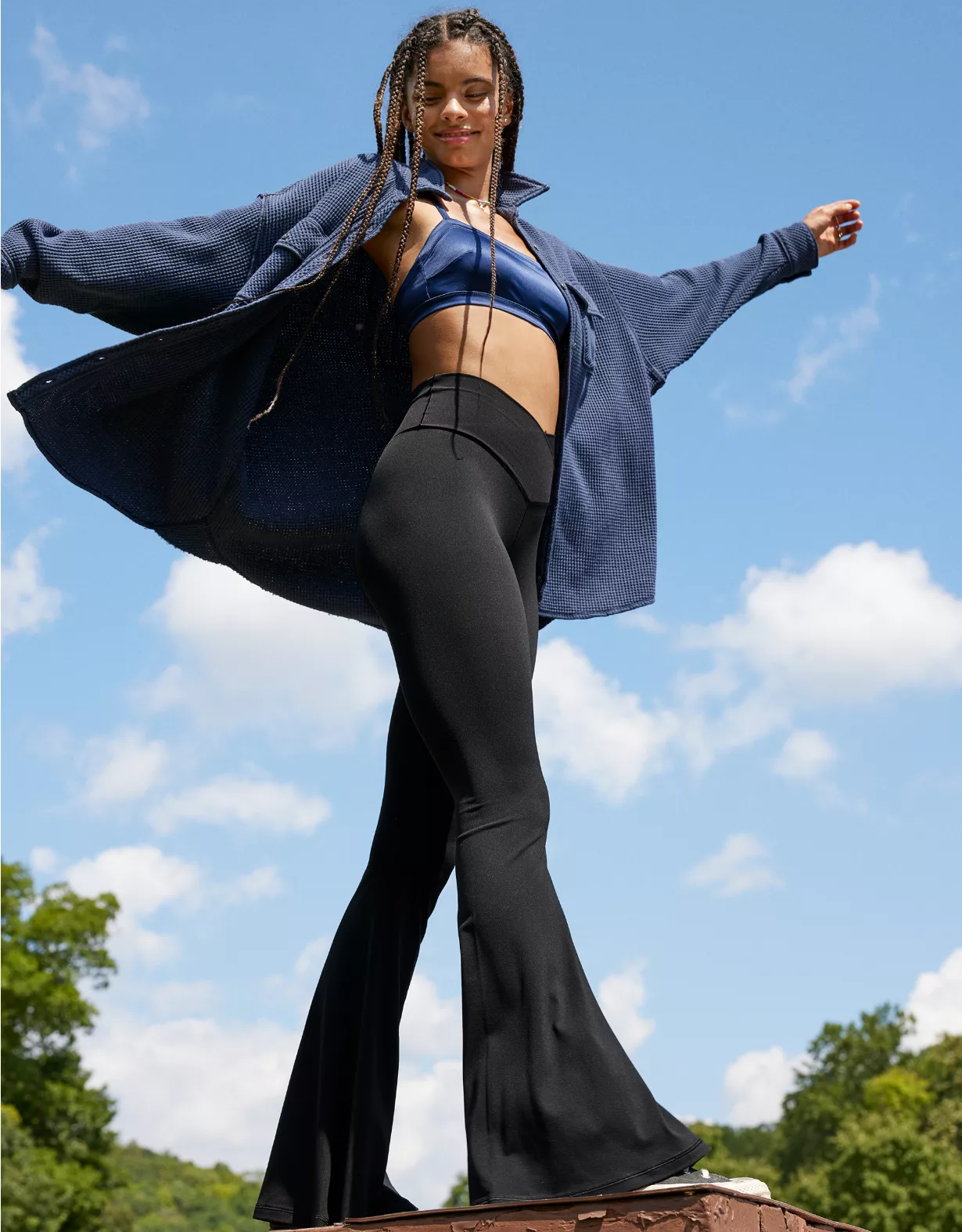 OFFLINE By Aerie Real Me High Waisted Crossover Super Flare Legging 1 OFFLINE By Aerie Real Me High Waisted Crossover Super Flare Legging