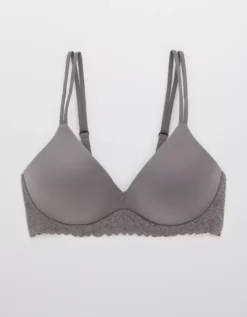 Aerie Sunnie Wireless Push Up Blossom Lace Trim Bra -Soft Leaf 0737 4970 018 f