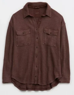 Aerie LumberJane Waffle Shirt -Soft Leaf 0743 3144 297 f