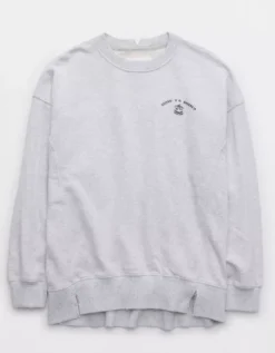Aerie The Chill Crew Sweatshirt -Soft Leaf 0743 3155 092 f