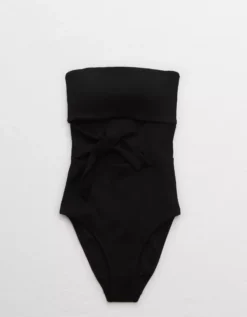 Aerie Ribbed Wrap Strapless One Piece Swimsuit -Soft Leaf 0751 2928 073 f