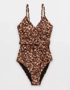 Aerie Leopard Wrap One Piece Swimsuit -Soft Leaf 0751 4285 158 f