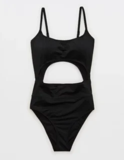 Aerie Seamed Cut Out One Piece Swimsuit -Soft Leaf 0751 4655 073 f