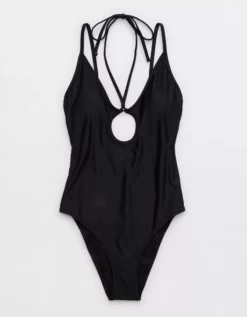 Aerie Keyhole Halter One Piece Swimsuit -Soft Leaf 0751 5016 073 f