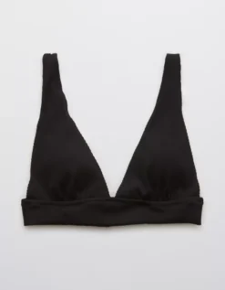 Aerie Ribbed Tie Longline Triangle Bikini Top -Soft Leaf 0752 2639 073 f