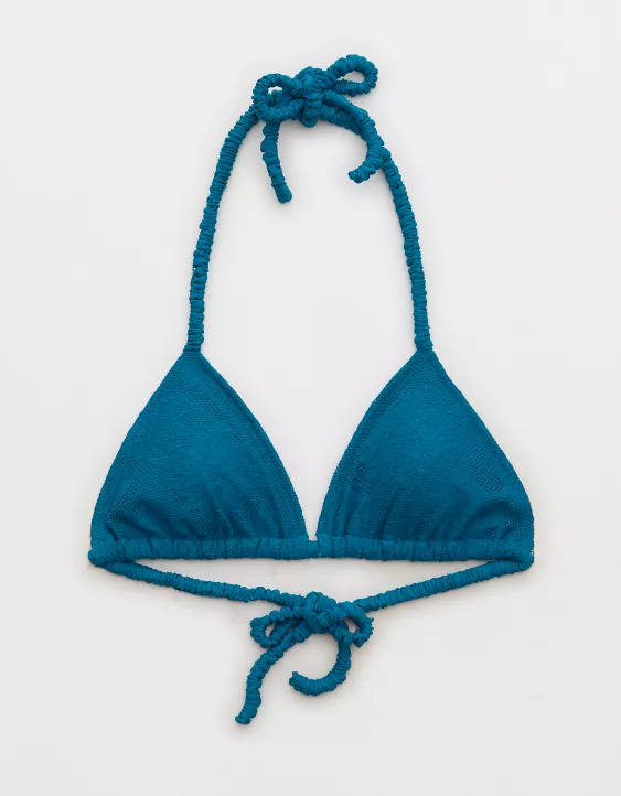 Aerie Lace Scrunchie Ties String Triangle Bikini Top 3 Aerie Lace Scrunchie Ties String Triangle Bikini Top - Image 3