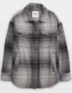 Aerie Woven Shacket -Soft Leaf 0783 3197 046 f