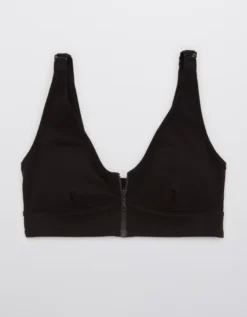 Aerie Slick Chicks Adaptive Wireless Zipper Bra -Soft Leaf 0795 8345 073 f