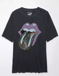 AE Oversized Rolling Stones Graphic Tee -Soft Leaf 1095 9361 001 f