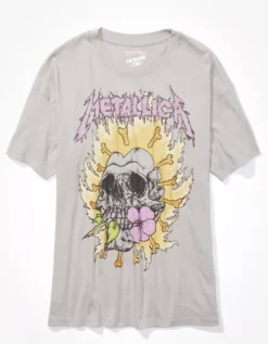 AE Oversized Metallica Graphic Tee -Soft Leaf 1095 9463 008 f