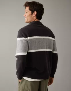 AE Long-Sleeve Striped Sweater Polo -Soft Leaf 1149 1797 001 ob