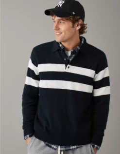 Featured Products 17 AE Super Soft Long-Sleeve Sweater Polo Shirt