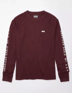 AE 24/7 Long-Sleeve Graphic Thermal T-Shirt -Soft Leaf 1182 3378 613 f