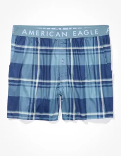 AEO Plaid Ultra Soft Pocket Boxer Short -Soft Leaf 1237 0029 400 f