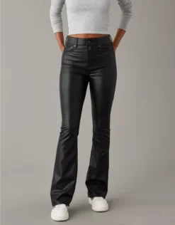 AE Stretch Vegan Leather Super High-Waisted Kick Boot Pant
