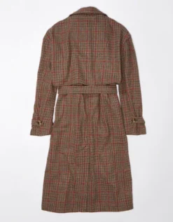 AE Plaid Trench Coat 5 AE Plaid Trench Coat -Soft Leaf 1381 3429 207 b