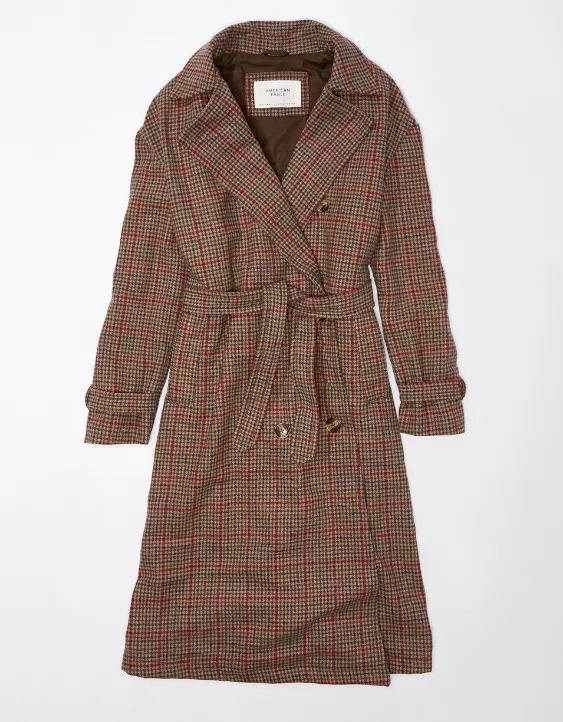 AE Plaid Trench Coat 2 AE Plaid Trench Coat - Image 2